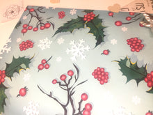 Загрузить изображение в средство просмотра галереи, Holly Christmas wrapping paper (A3, pack of 10)